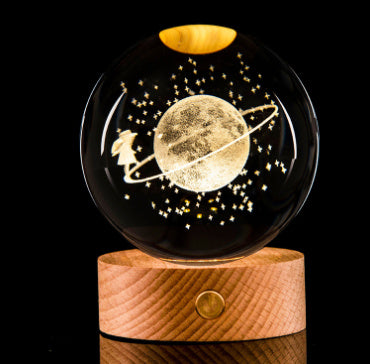 Luminous Galaxy Crystal Ball Decoration 3D Laser Inner Carving